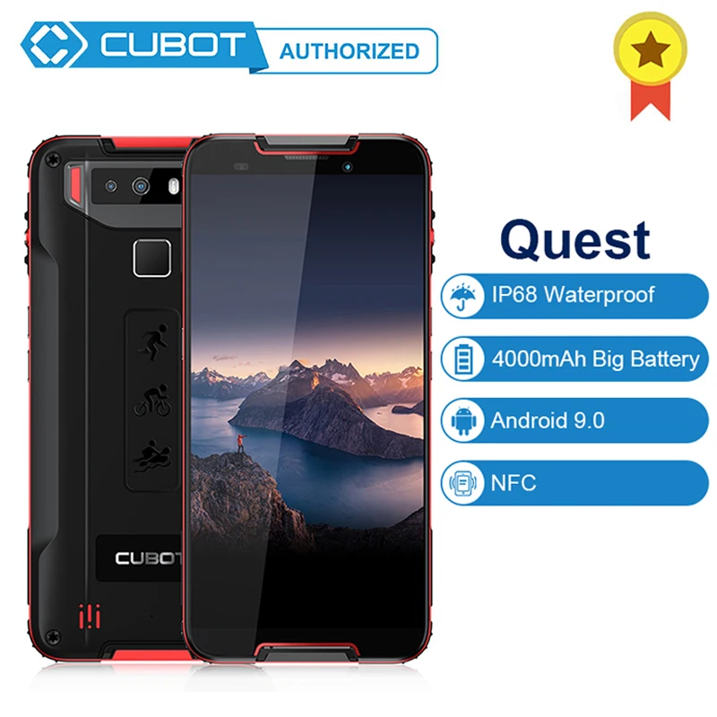 Cubot Quest IP68 водонепроницаемый пылезащитный Мобильный телефон MT6762 Octa Core Andriod 9,0 4 Гб ram 64 Гб rom NFC Смартфон 4000 мАч
