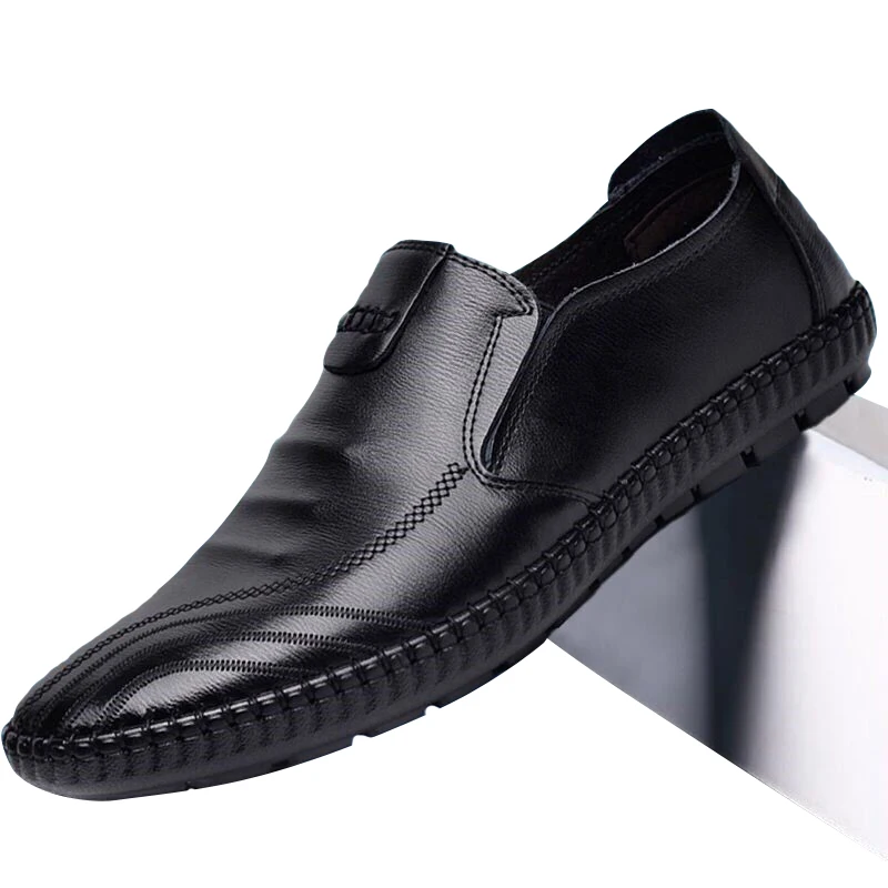 

2021 New Luxury Men Leather Drive Shoes Genuine Leather Men's Casual PU Leather Shoes Feet Casual Flat Peas Men's Shoes Lazy