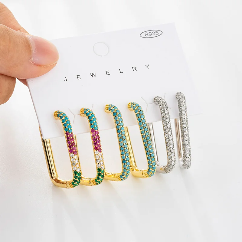 

3 Pairs Oval Shaped Earrings for Women Men Geometric Classic Symmetric Letter Zircon French Gold Jewelry Party Gifts