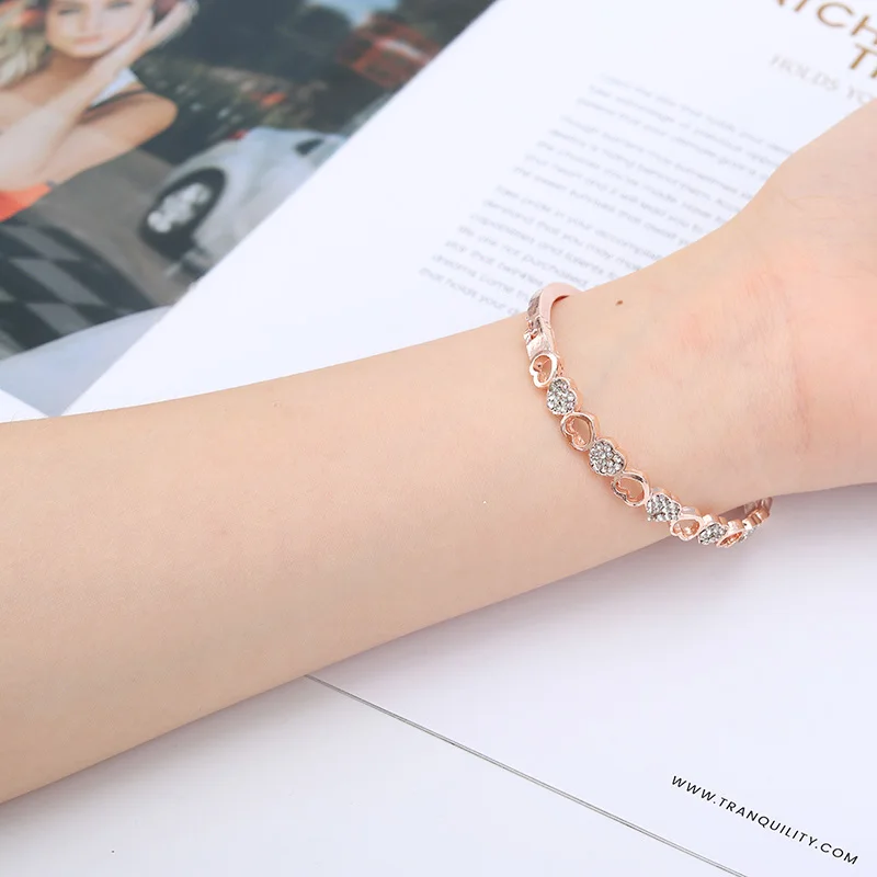 Big promotion New fashion Gold Color Austrian Crystal cuff charm Bracelets Bangles for women Jewelry Gifts Free shipping | Украшения и