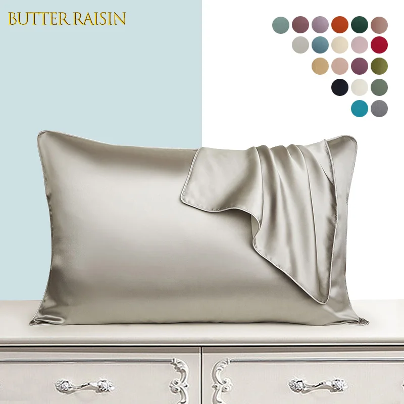 

100% чехол для подушки из чистого шелка тутового шелкопряда, однотонный чехол для подушки из натурального шелка для кровати, чехол для подушк...