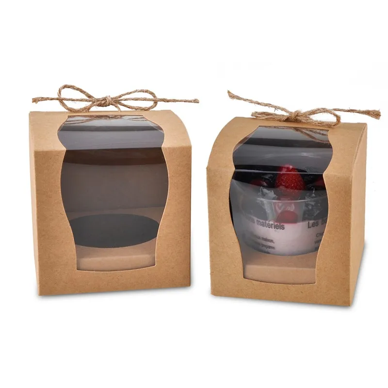 12 шт./компл. кекс сделай сам коробки чехол для пудинга с ПВХ окном рождественской