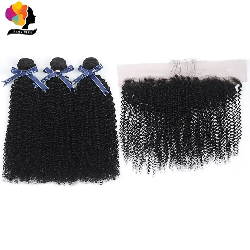 Кудрявые кудрявые пряди с закрытием натурального цвета бразильские