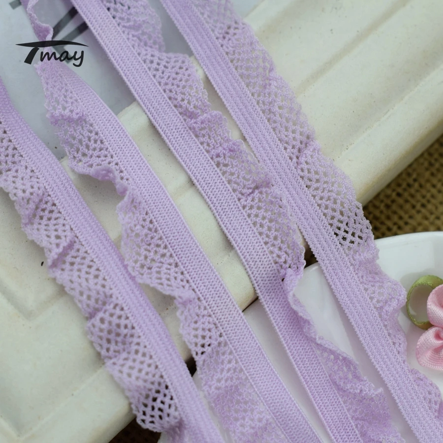 Мягкие эластичные ленты на ощупь #1611 лиловые для отделки нижнего белья