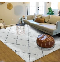 morocco carpet for living room floor india cotton woven rug black white geometric pattern carpet home bedroom sofa tatami mat