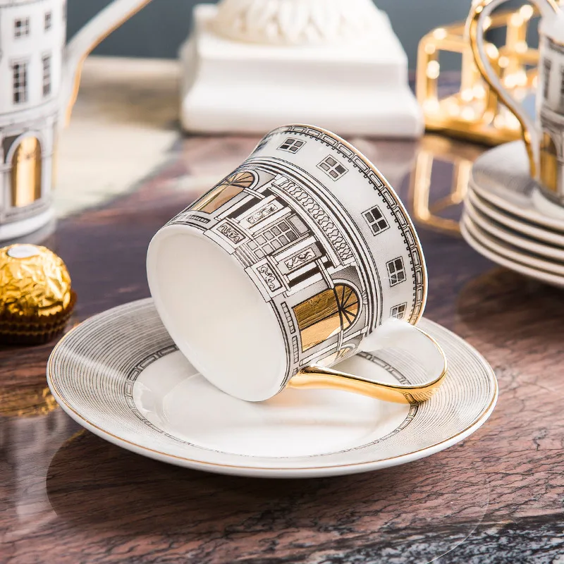 Наборы высококачественной кофеварки кофейная чашка из костяного фарфора чайник