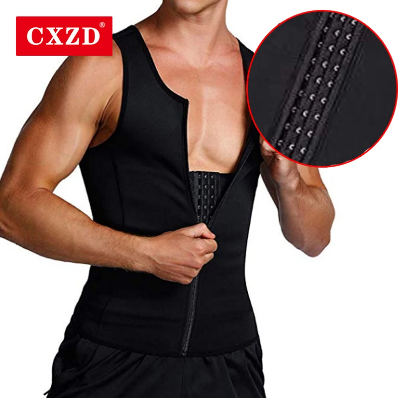 CXZD приталенный тренировочный жилет на молнии мужская компрессионная