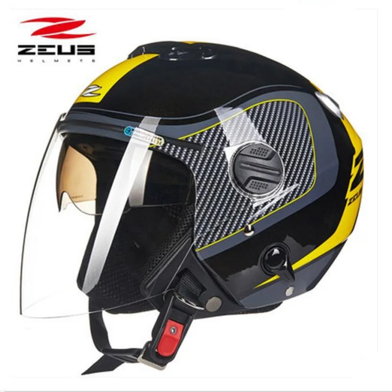 2019 Новинка ZEUS двойные линзы мотоциклетный шлем ZS-202FB ABS Половина лица 3/4 защитные
