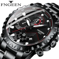 fngeen mens watches big dial sport wristwatch top brand luxury quartz watch man luminous hands waterproof clock relogio masculin