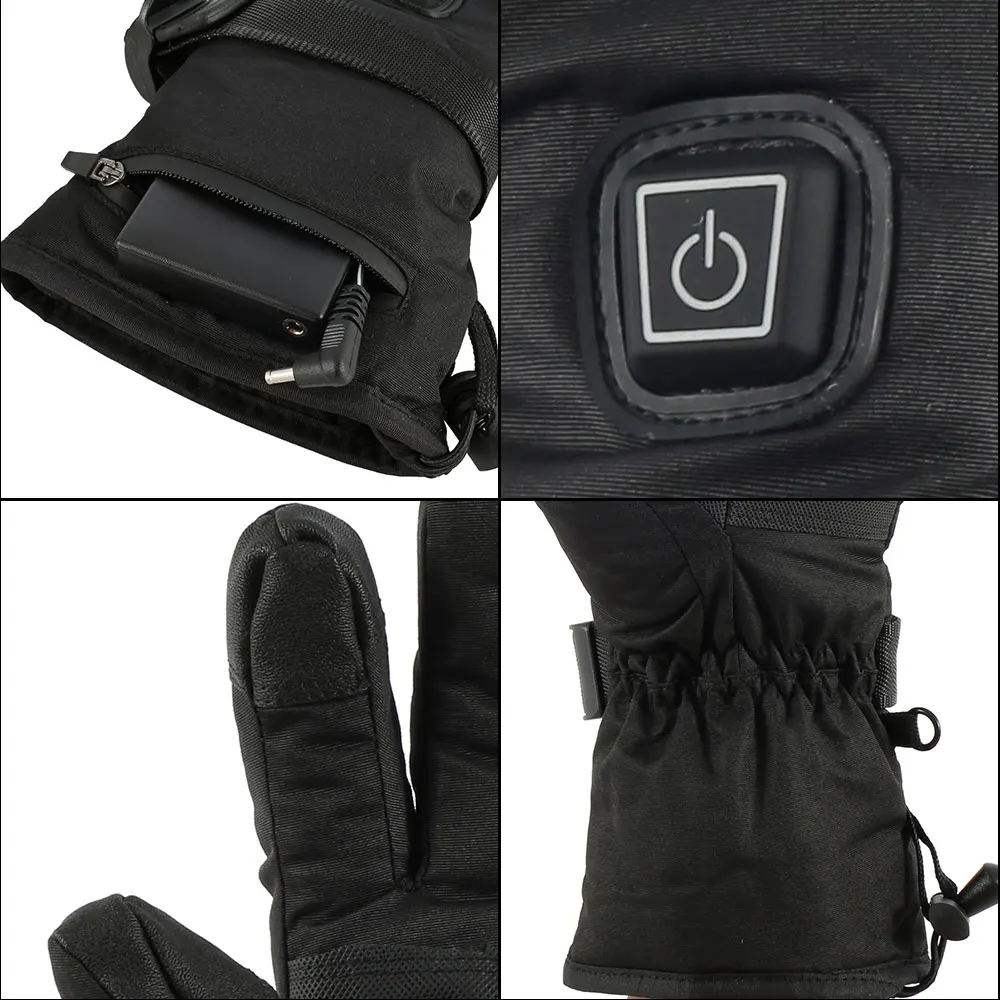 Зимние перчатки с электроподогревом сенсорным экраном на батарейках для езды