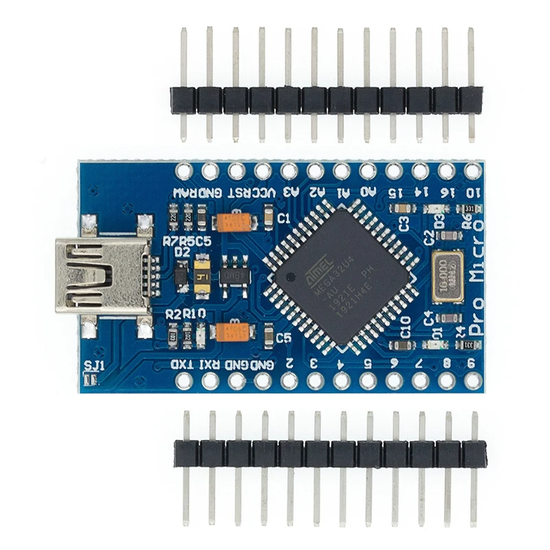 Pro Micro ATMEGA32U4 5V/16 МГц модуль с Загрузчиком для arduino Мини USB/Micro USB 2 ряда штыревой