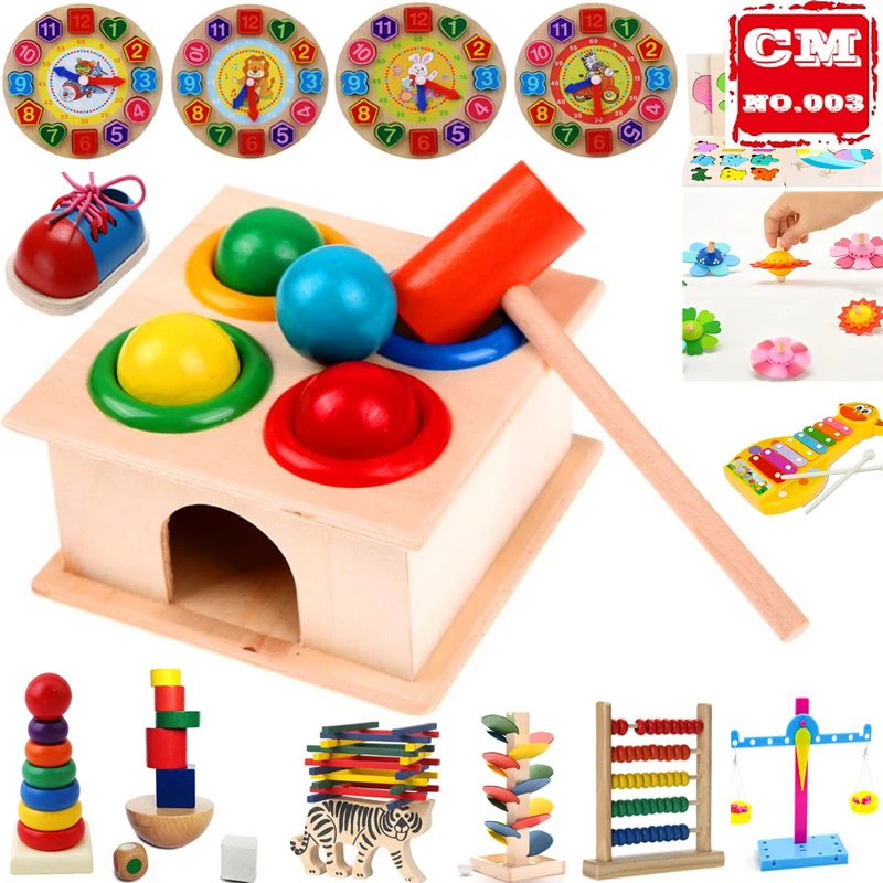 

1Set Wooden Hammering Ball Hammer Box Children Fun Playing Hamster Game Toy Early Learning Educational Toys