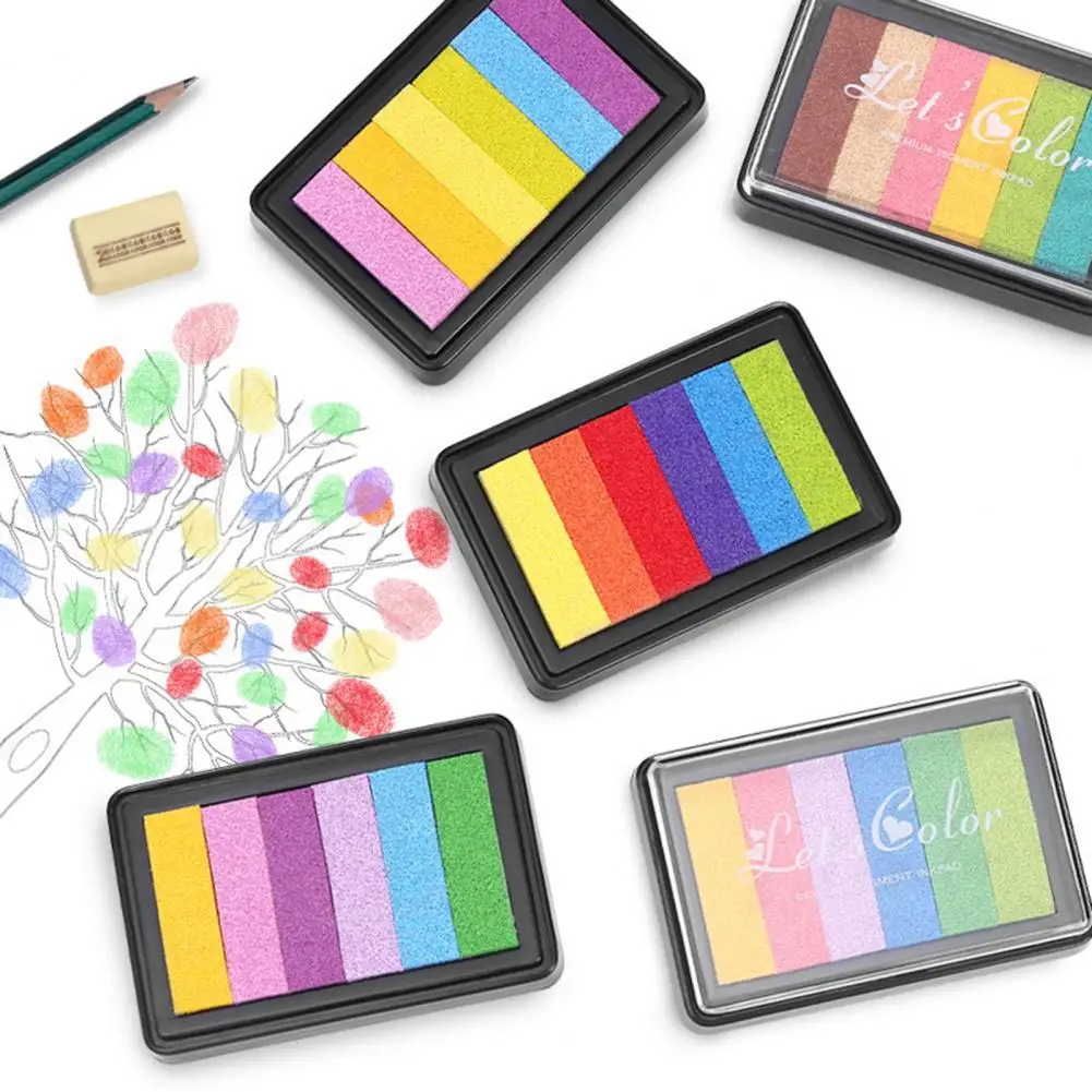 

Creative Colorful Ink Pad Creative DIY Graffiti Painting Washable Kids Finger Painting Ink Pad for Making Card