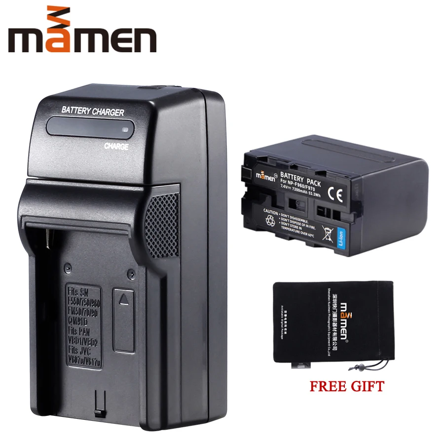 Mamen NP F960 F970 NPF970 цифровой Камера Батарея + один Зарядное устройство для Sony DCR VX2100 DSR