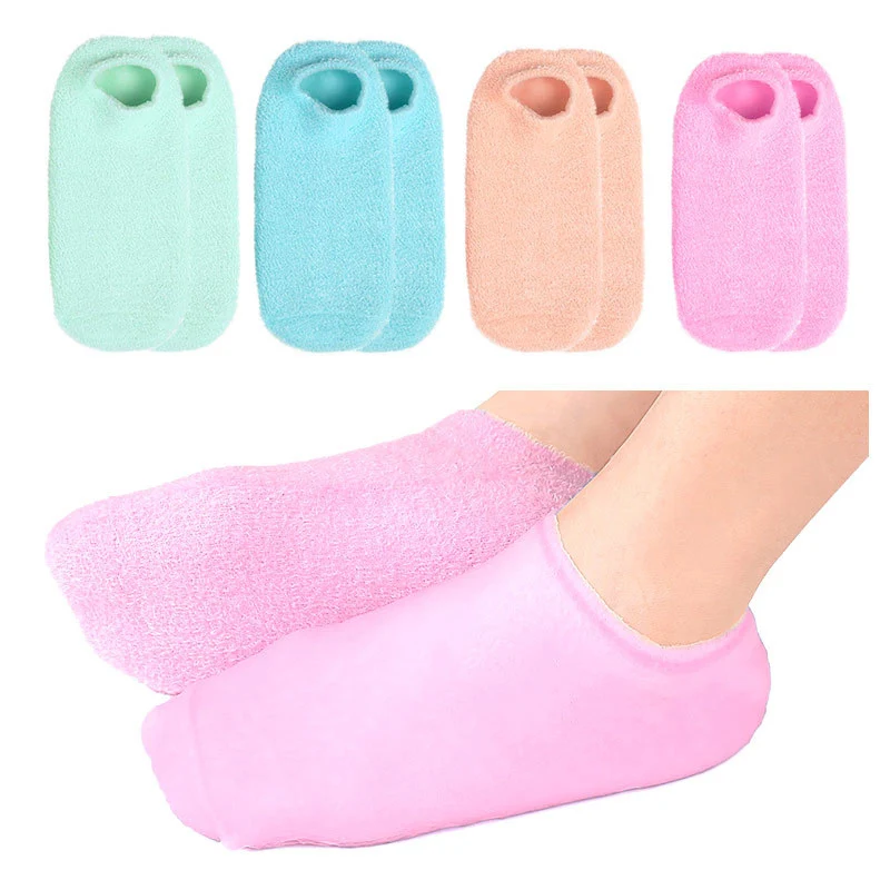 

1 пара носков для ухода за ногами спа для домашнего использования новые силиконовые Увлажняющие гелевые носки для пятки с трещинами и эффек...
