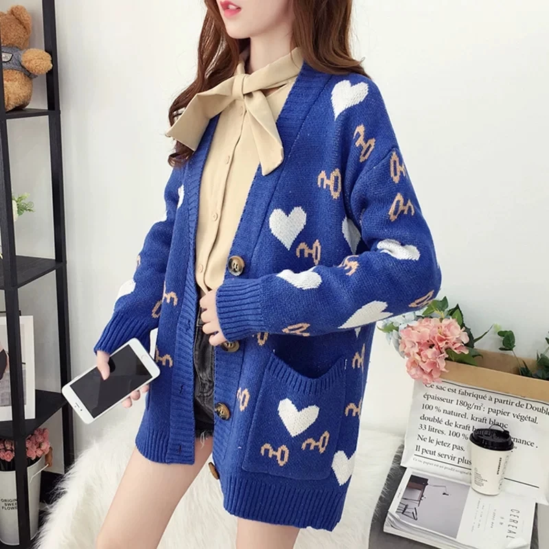 Женский вязаный кардиган свитер куртка с милым рисунком мягкий милый для девочек