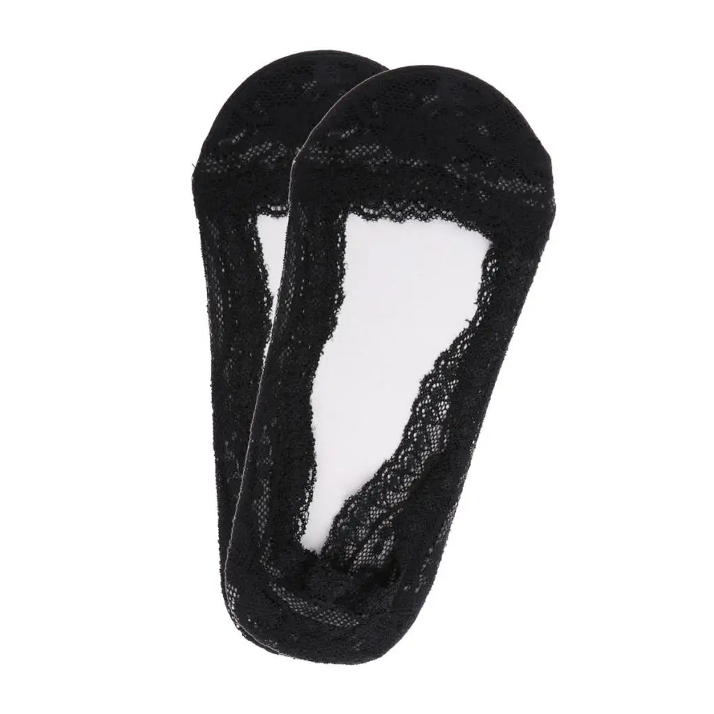 2 пары повседневные тонкие нескользящие носки с кружевом|Носки-следки| |