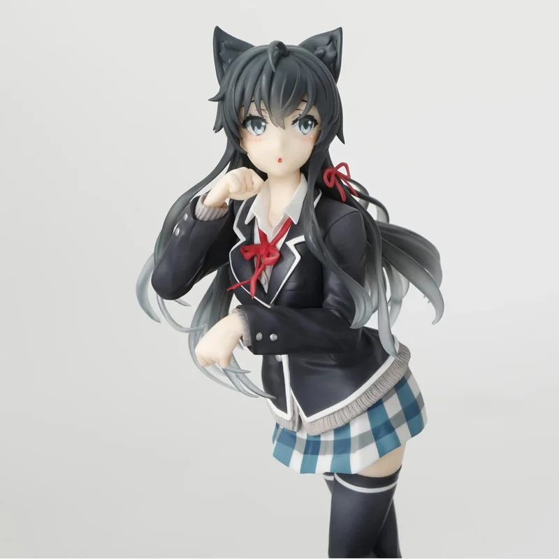 

20cm Anime Figure My Youth Yukinoshita Yukino Cat Ears Pvc Material Model Birthday Gift Office Decoration Gire Anime Toys
