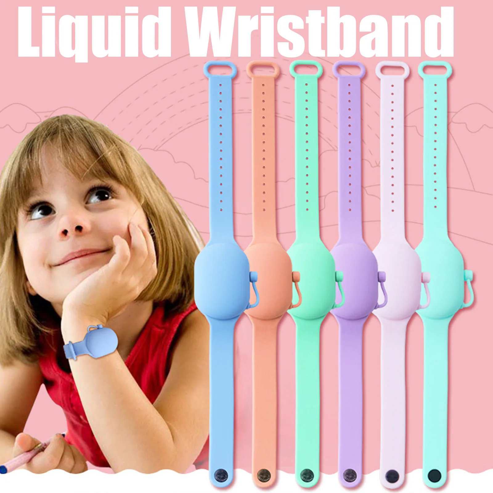 

2021 Adult Kids Liquid Wristband Hand Dispenser Handwash Gel Whole Silicone Alcohol Dispensing Bracelet Wrist Strap