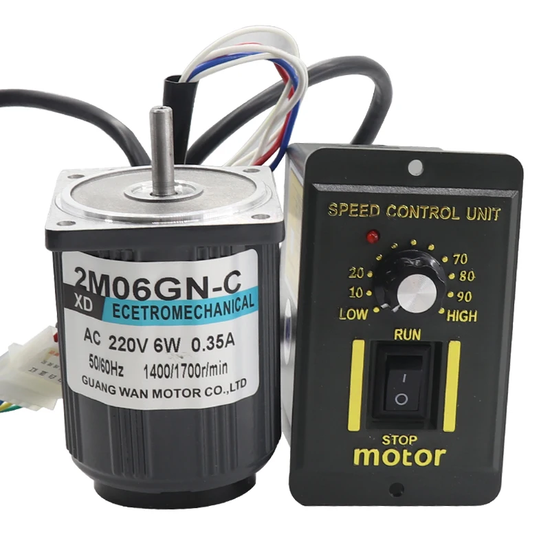 

2M06GN High Speed AC Motor 220V 6W Speed Adjustabl Single Phase 1400RPM/2800RPM CW/CCW Motor With Speed Controller For AC Motor