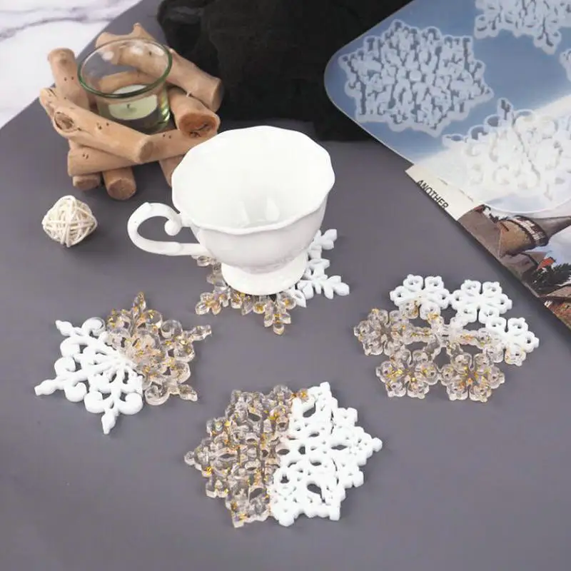 

DIY Crystal Handmade Snowflake Coaster Epoxy Resin Silicone Mold Jewelry Fillings Pendant Accessory Charms Petal Mould Craft