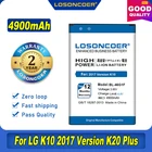 100% Оригинальный аккумулятор LOSONCOER 4900 мА  ч BL-46G1F для LG K10 2017 K425 K428 K430H K20 Plus TP260 M250 MS250 X400 LGM-K121K