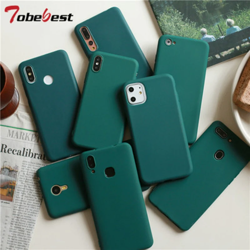 Темно зеленый матовый чехол для телефона Xiaomi Mi 9 8 SE MI Lite CC9E A1 A2 A3 5X 6X MIX 2 2S MAX 3 F1