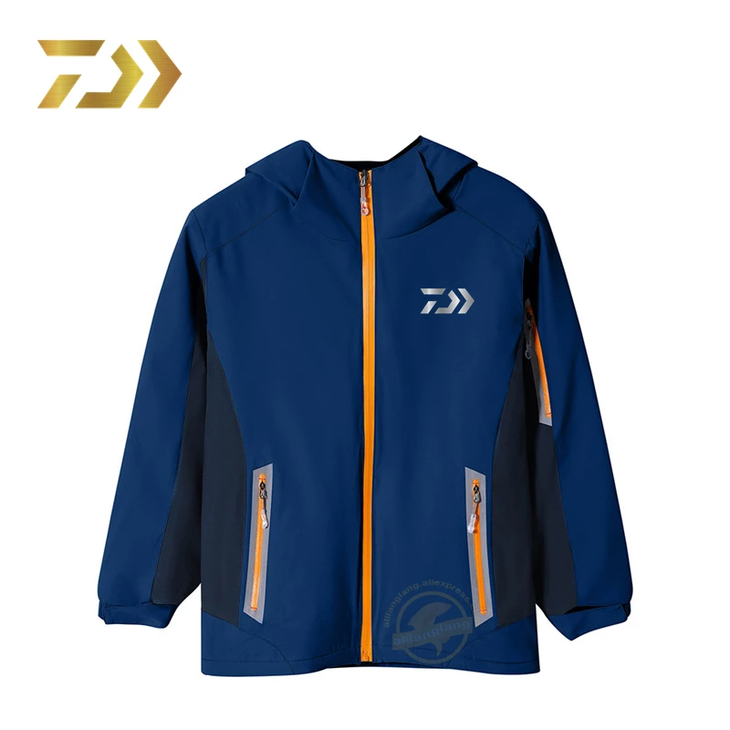 

2021 Daiwa Winter Hooded Reflective Fishing Jacket Men's Outdoor Fleece Thickening Mountaineering Fishing Suit