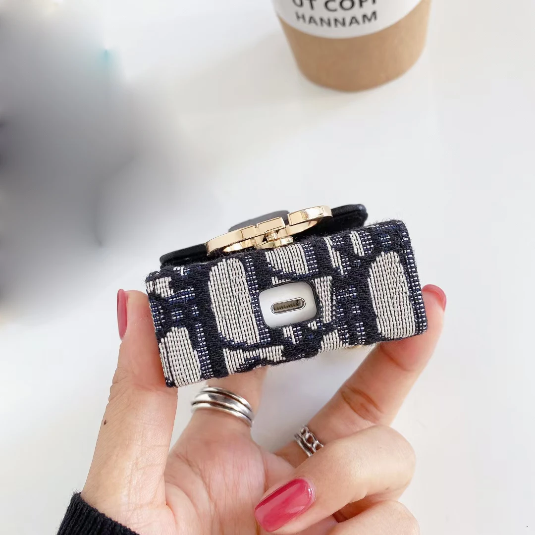 

Luxury Brand DR Fabric Classic Painting Earphone Cases For Apple Airpods 1 2 3 Pro Protective Cover Bluetooth Headset Bags