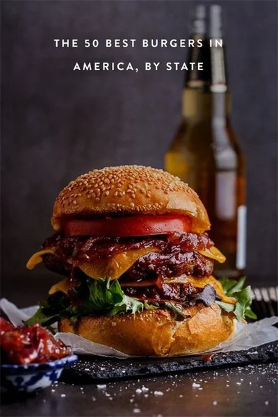 

Vintage the 50 Best Burgers in America,by State Metal Tin Sign 8x12 Inch Retro Home Kitchen Bar Pub Wall Decor