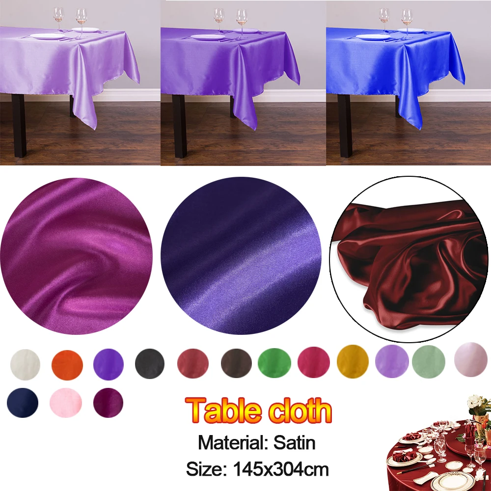 

Newest Christma Table Cloth On The Table Solid Satin Waterproof Rectangular Tablecloth For Home Party Banquet Wedding Decoration