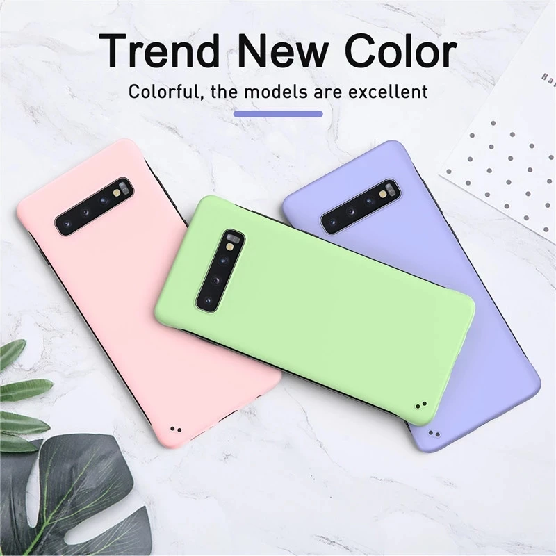 Luxury Thin Hard PC Frameless Case For Samsung Galaxy S23 S22 Ultra S21 FE S20 Plus S10 Note 20 10 Shockproof Solid Color Cover