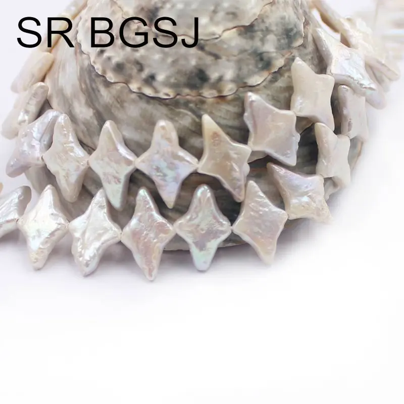 Free Shipping 8x15mm Star Shape White Reborn Natural Freshwater Pearl Beads Strand 15&quot | Украшения и аксессуары