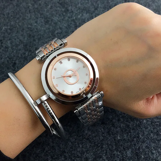 New Stainless Steel Men Women Couples Quartz Watches Fashion Luxury Jewelry Gift Precision Temperament Charm Generous - Окраска металла: 04