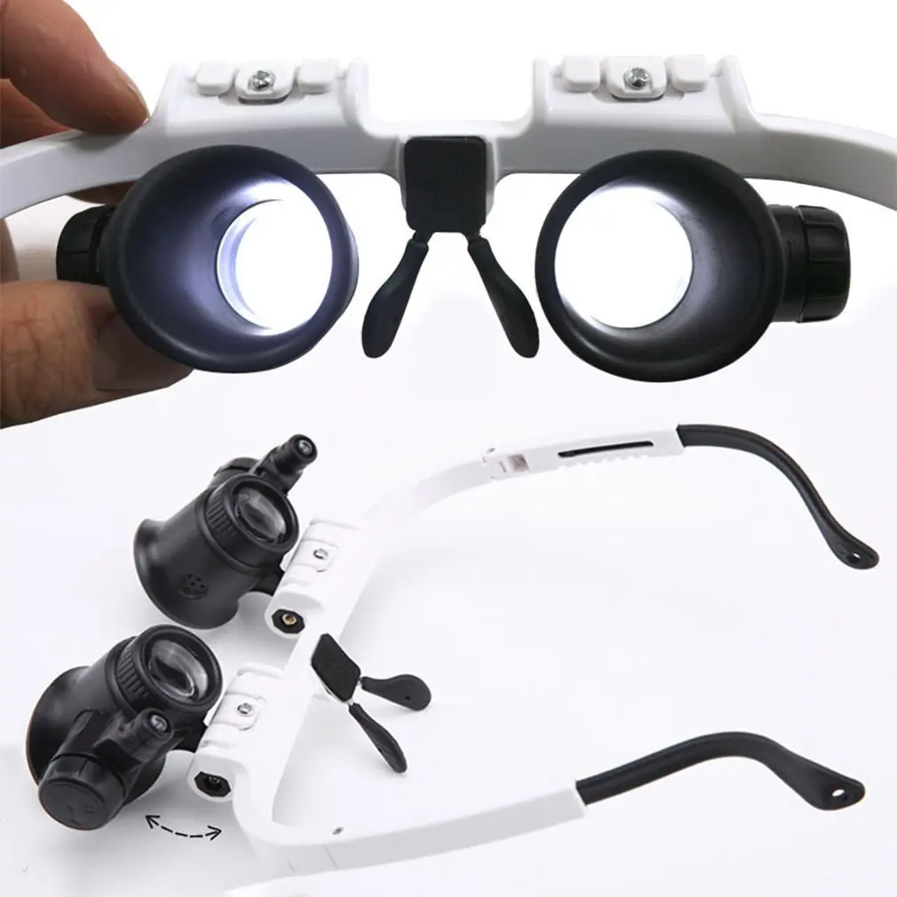

Magnification Binocular Magnifier Head-Mounted Repair LED Magnifying Glass Magnifier Jewellery Identification