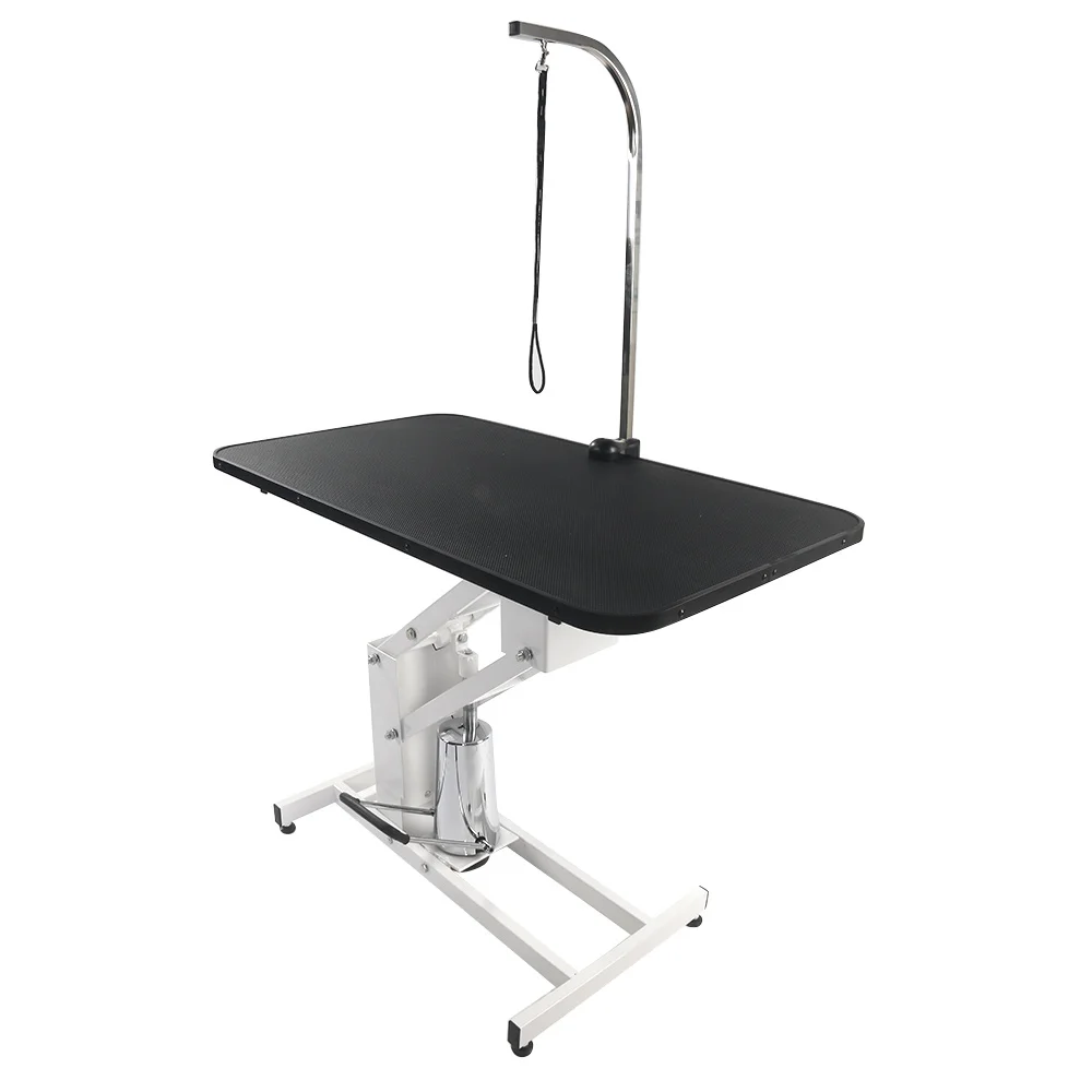 

Adjustable Heavy Type Hydraulic Pet Grooming Table Steel Frame&MDF Board&PVC Surface Black[US-Stock]