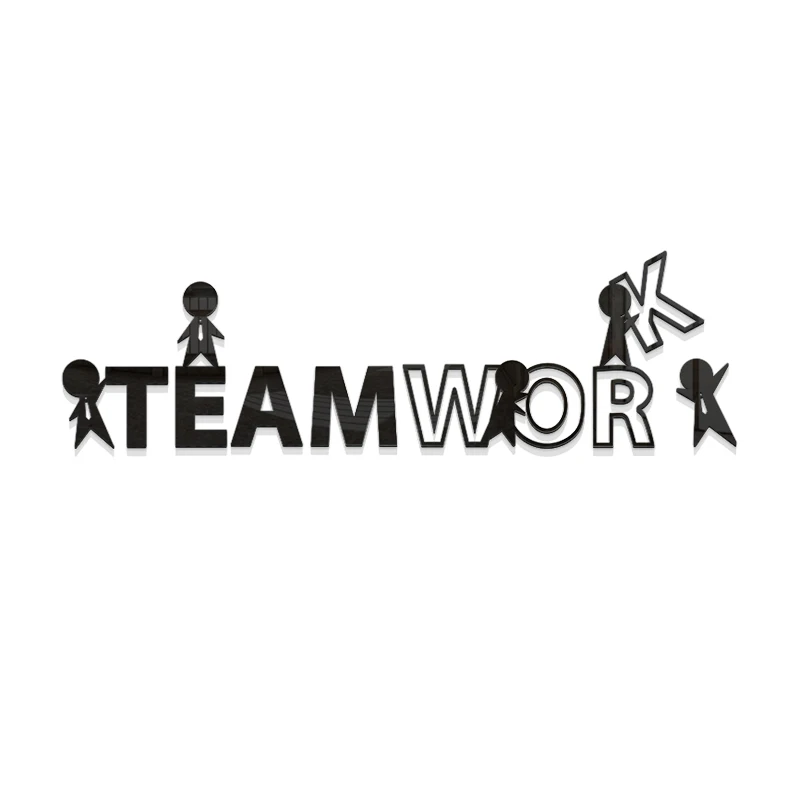 

WS65 Team cooperation acrylic 3D wall stickers company slogan enterprise cultural wall stickers classroom office decoration