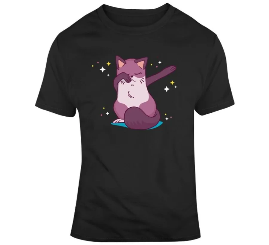 Кошка Котенок Dab натирает забавная футболка для танцев полная фигурная
