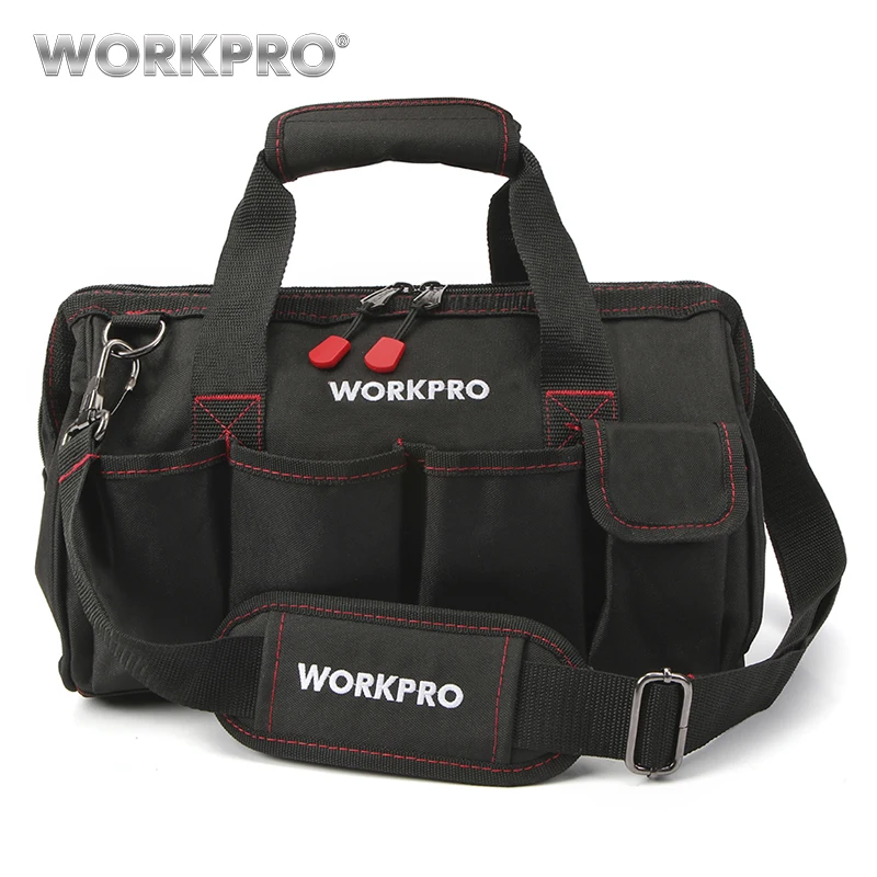 WORKPRO водонепроницаемая сумка для инструментов, дорожные сумки, мужская сумка через плечо, сумки для инструментов, большая вместительность,, 4 размера(12, 14, 16, 18 дюймов