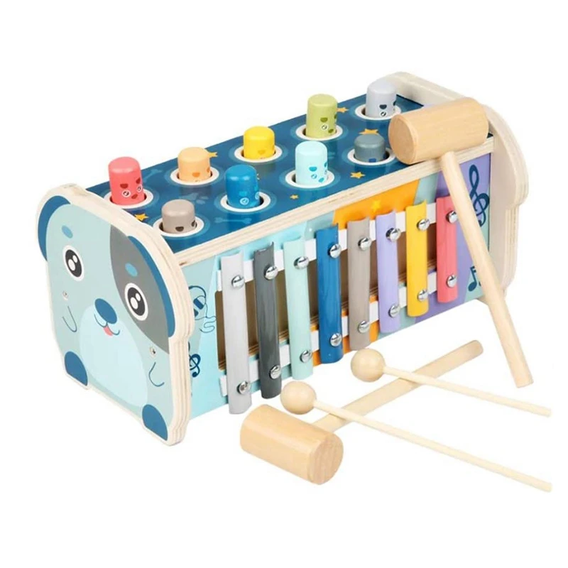 

Hammering Pounding Toy Whac-A-Mole with Xylophone Motor Skill Toy for 3 4 5+Years Boys Girls Wooden Musical Pounding Toy