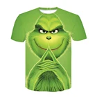 Футболка МужскаяЖенская, с 3D-принтом из фильма Grinch, с коротким рукавом, в стиле хип-хоп, s-6xl