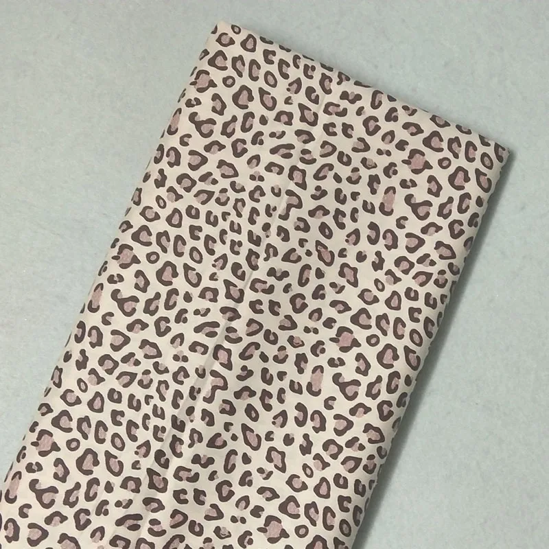 Сексуальное бежевое коричневое леопардовое платье из 100% хлопка 50x150 см