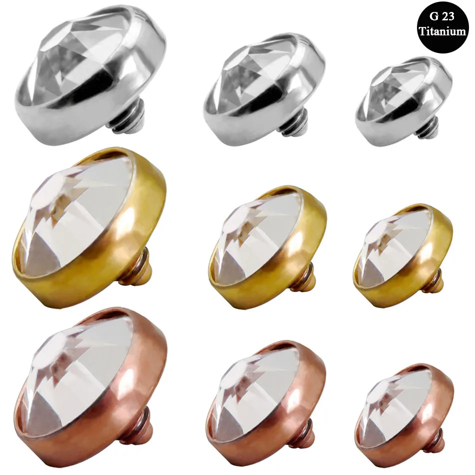 1 шт. титановый микродермальный якорь G23 для пирсинга сверху прозрачный