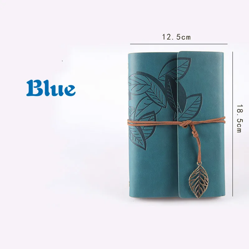 blue Винтажная записная книжка для путешественников, дневник, блокнот из искусственной кожи, спираль, записная книжка, бумага, журналы планирования, школьные канцелярские принадлежности, подарок - Цвет: blue