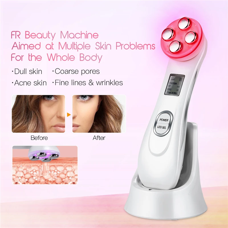 Kopen Ckeyin Ultrasone Ver Infrarood Gezicht Skin Body Afslanken Massager Fat Brander Rf Ems Led Anti Aging Facial Massager