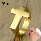 Мужское кольцо Vnox, из нержавеющей стали, с плоским верхом, с молитвой Иисуса