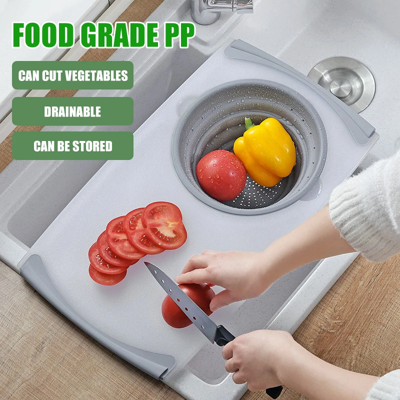 

Новинка 2021, 3 в 1, складная корзина для посуды с сливной заглушкой, дуршлаг, корзина для фруктов, хранилище для овощей