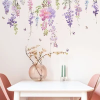 pvc colorful floral plants flowers butterfly wall sticker art decal kids room living room bedroom home decoration