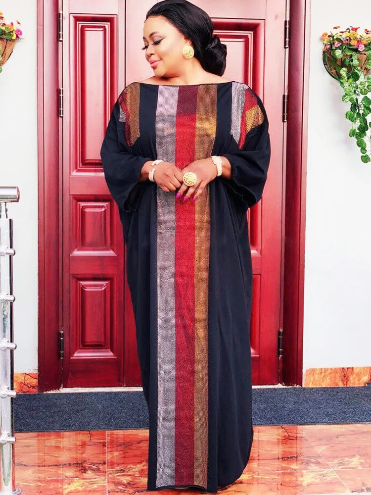 

Новые африканские платья Abayas для женщин большого размера Дашики с золотым тиснением африканская одежда Abaya Дубай мусульманское платье хала...