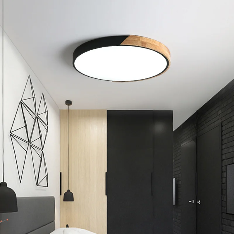 

Nordic Modern Led Ceiling Lamp For Living Room Colorful Round Simple Style Ultra-thin Bedroom Lights Fixture APP Dimmable